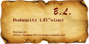 Budaspitz Líviusz névjegykártya